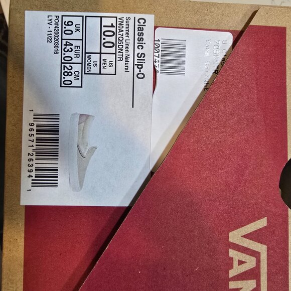 Vans Classic Slip-On Summer Linen Incense Men Unisex Casual Shoes SZ 10 NEW - Picture 8 of 14